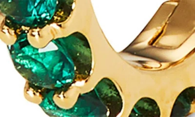 Nadri Crystal Huggie Hoop Earrings In Gold/green