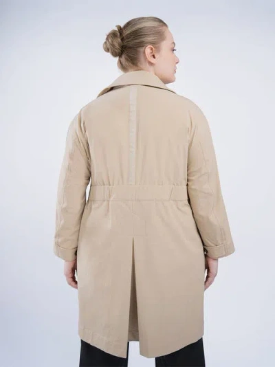 See Rose Go Tech Twill Trench Coat Plus Size In Stone