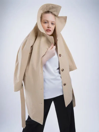 See Rose Go Tech Twill Trench Coat Plus Size In Stone