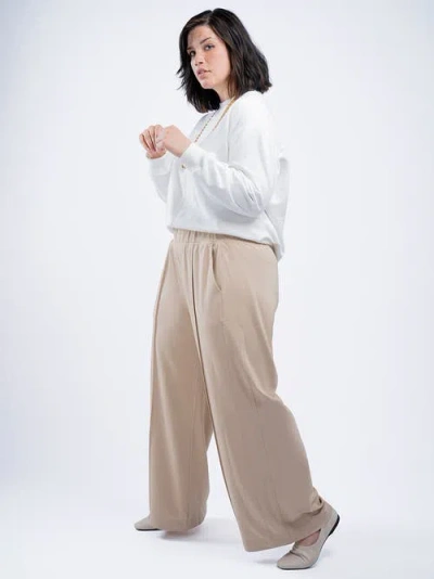 See Rose Go Multitasker Wide Leg Pant Plus Size In Stone