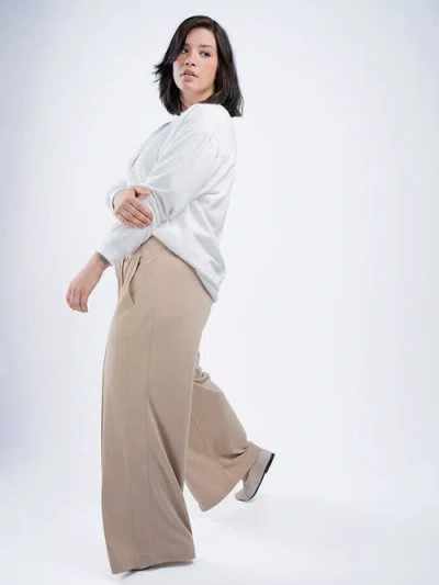 See Rose Go Multitasker Wide Leg Pant Plus Size In Stone