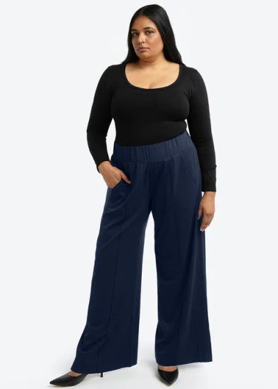 See Rose Go Multitasker Wide Leg Pant Plus Size In Oxford Navy