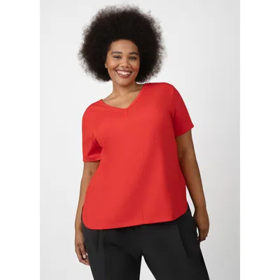 See Rose Go Coolrose Luxe Reversible Plus Size Tee Shirt In Poppy