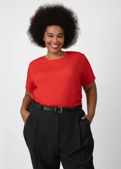 See Rose Go Coolrose Luxe Reversible Plus Size Tee Shirt In Poppy