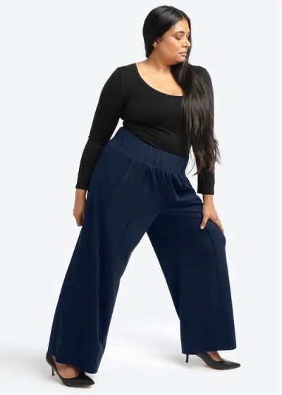 See Rose Go Multitasker Wide Leg Pant Plus Size In Oxford Navy