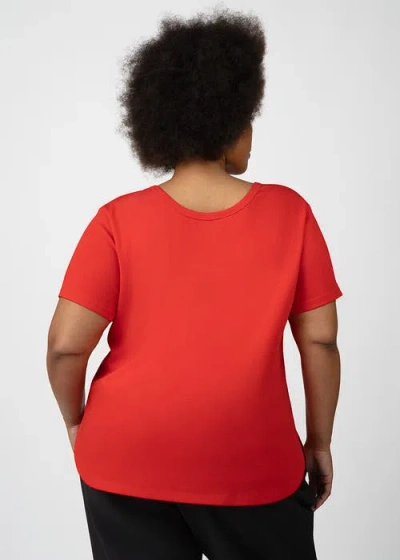 See Rose Go Coolrose Luxe Reversible Plus Size Tee Shirt In Poppy