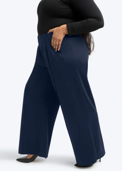 See Rose Go Multitasker Wide Leg Pant Plus Size In Oxford Navy