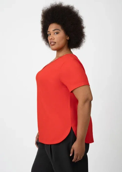 See Rose Go Coolrose Luxe Reversible Plus Size Tee Shirt In Poppy