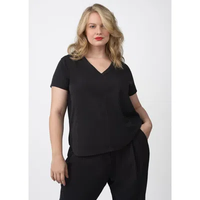 See Rose Go Coolrose Luxe Reversible Plus Size Tee Shirt In Jet Black
