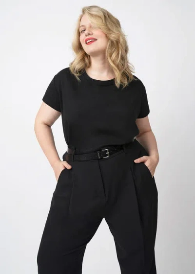 See Rose Go Coolrose Luxe Reversible Plus Size Tee Shirt In Jet Black