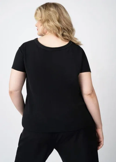 See Rose Go Coolrose Luxe Reversible Plus Size Tee Shirt In Jet Black