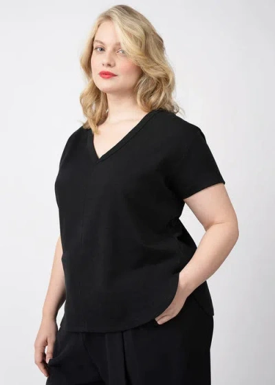 See Rose Go Coolrose Luxe Reversible Plus Size Tee Shirt In Jet Black