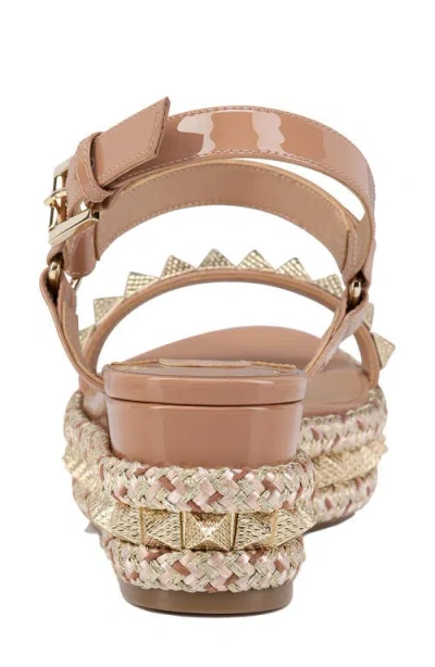 Christian Louboutin Pyraclou Glitter Espadrille Wedge Sandal In N295 Blush/lin Blush