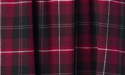 Shop Eileen West Long Sleeve Cotton Blend Flannel Ballet Nightgown In Red/plaid