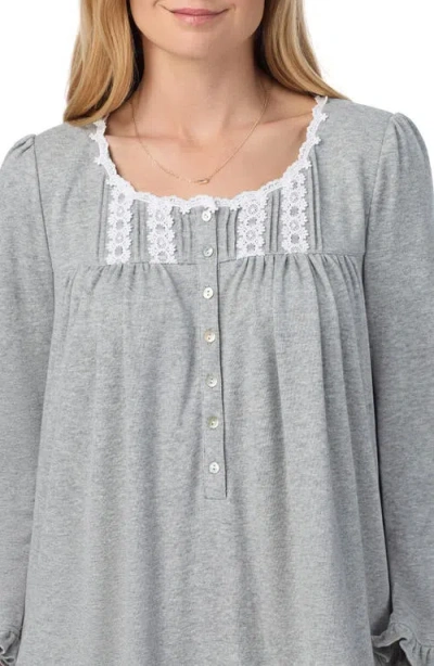 Eileen West Cotton Blend Interlock Ballet Nightgown In Grey Heather