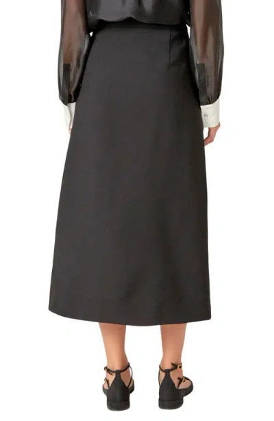 English Factory A-line Midi Skirt In Black
