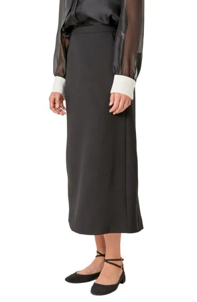 English Factory A-line Midi Skirt In Black