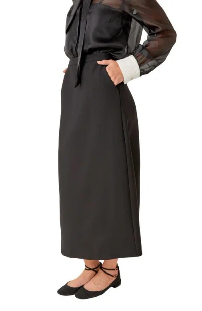 English Factory A-line Midi Skirt In Black