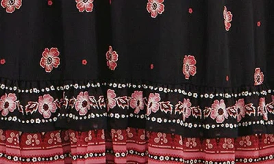 City Chic Eleni Batik Border Print Long Sleeve Maxi Dress In Black Batik Border