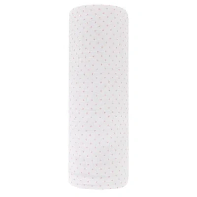 Swaddle Blanket Cotton Muslin  1 Pack In Pink Pin Dot