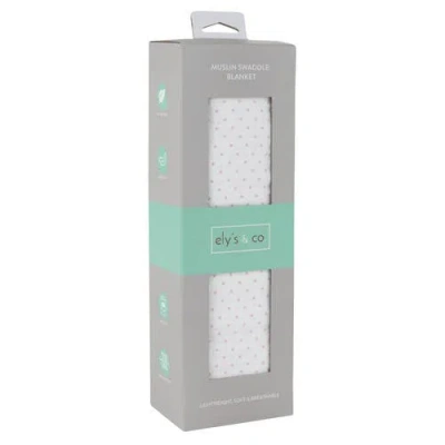 Swaddle Blanket Cotton Muslin  1 Pack In Pink Pin Dot