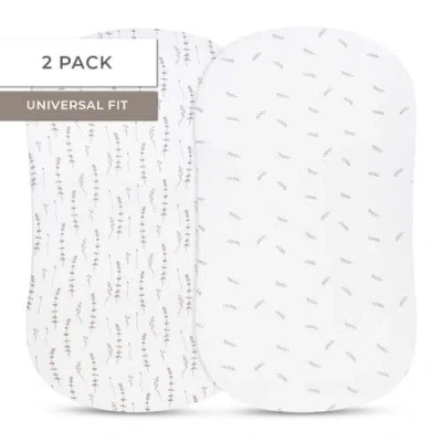 Bassinet Sheets Baby Fitted Bassinet Sheet 2 Pack In Forest Grey Leaf
