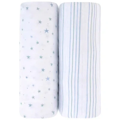 Bassinet Sheets Baby Fitted Bassinet Sheet 2 Pack In Dusty Blue Stars