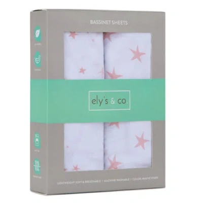 Bassinet Sheets Baby Fitted Bassinet Sheet 2 Pack In Mauve Pink Stars