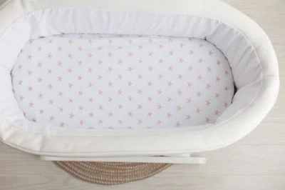 Bassinet Sheets Baby Fitted Bassinet Sheet 2 Pack In Mauve Pink Stars