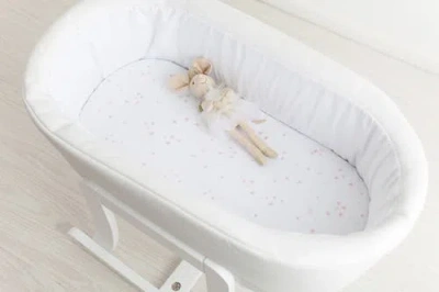 Bassinet Sheets Baby Fitted Bassinet Sheet 2 Pack In Mauve Pink Stars