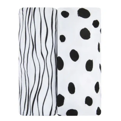 Bassinet Sheets Baby Fitted Bassinet Sheet 2 Pack In Black & White Abstract
