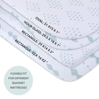 Bassinet Sheets Baby Fitted Bassinet Sheet 2 Pack In Sage Diamond