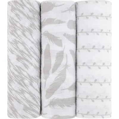 Swaddle Blanket Cotton Muslin  3 Pack In Classic Grey