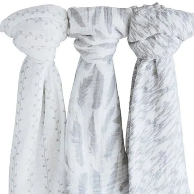 Swaddle Blanket Cotton Muslin  3 Pack In Classic Grey