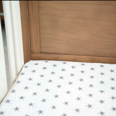 Ely's & Co. Patent Pending Waterproof Crib Sheet In Grey Stars