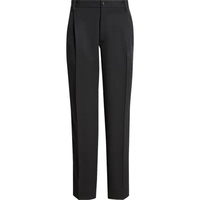 Dolce & Gabbana Dark Grey Wool Blend Pant In N0000 Nero