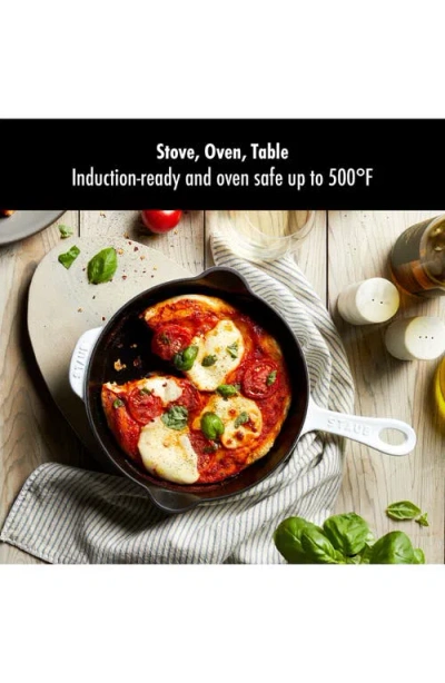 Staub 8.5-inch Enameled Cast Iron Traditional Deep Skillet In White