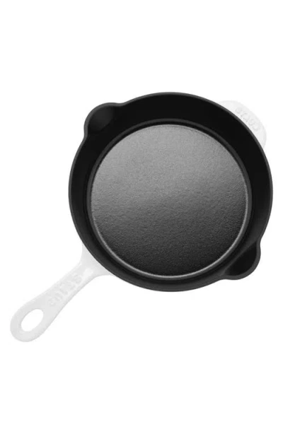 Staub 8.5-inch Enameled Cast Iron Traditional Deep Skillet In White