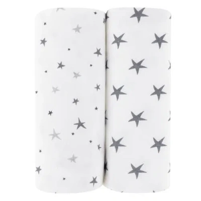 Ely's & Co. Waterproof Changing Pad Cover Cradle Sheet Set In Grey Stars