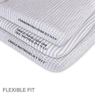 Ely's & Co. Waterproof Changing Pad Cover Cradle Sheet Set In Taupe Stripes & Splash