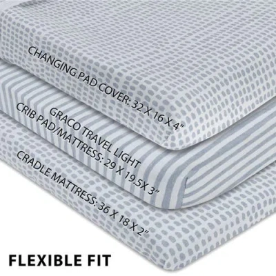 Ely's & Co. Waterproof Changing Pad Cover Cradle Sheet Set In Misty Blue Stripes & Splash