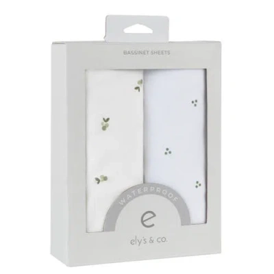 Ely's & Co. Unisex Waterproof Bassinet Sheet Set - Baby In Sage Berry