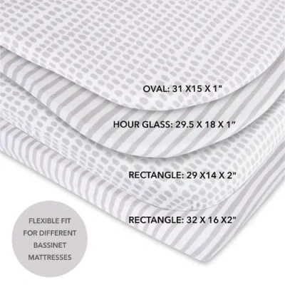 Ely's & Co. Waterproof Bassinet Sheet Set In Taupe Stripes & Splash
