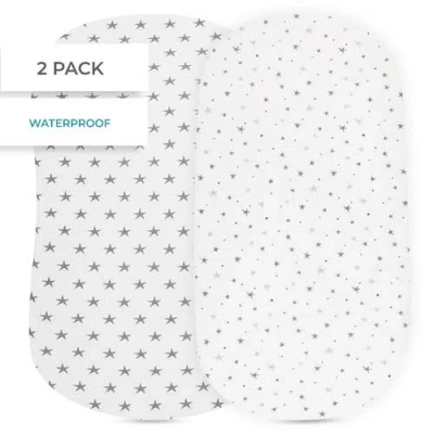 Ely's & Co. Patent Pending Waterproof Crib Sheet In Grey Stars