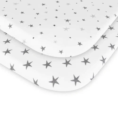 Ely's & Co. Patent Pending Waterproof Crib Sheet In Grey Stars