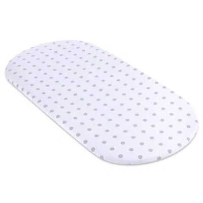 Ely's & Co. Baby Fitted Waterproof Bassinet Sheet 2 Pack In Grey Chevron & Polka Dot