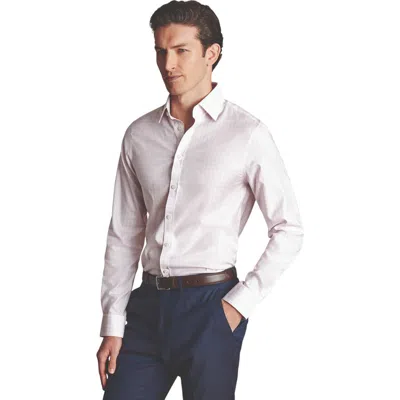 CHARLES TYRWHITT CHARLES TYRWHITT TRIPLE CHECK NON-IRON TWILL SLIM FIT SHIRT SINGLE CUFF 