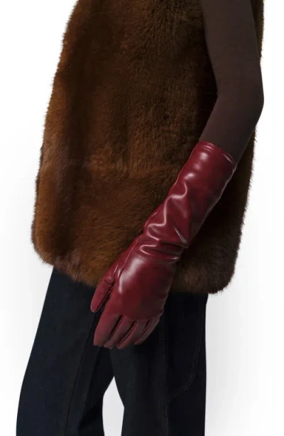 Apparis Gwen Faux Leather Gloves In Crimson