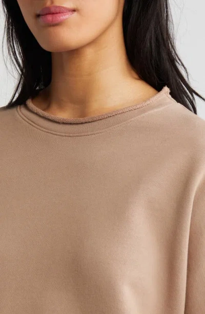 Shop Frank & Eileen Anna Long Sleeve Capelet Sweatshirt In Cappuccino