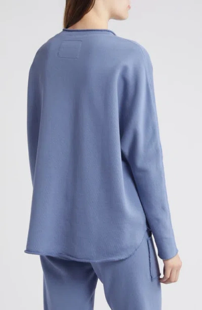 Shop Frank & Eileen Anna Long Sleeve Capelet Sweatshirt In Blueberry